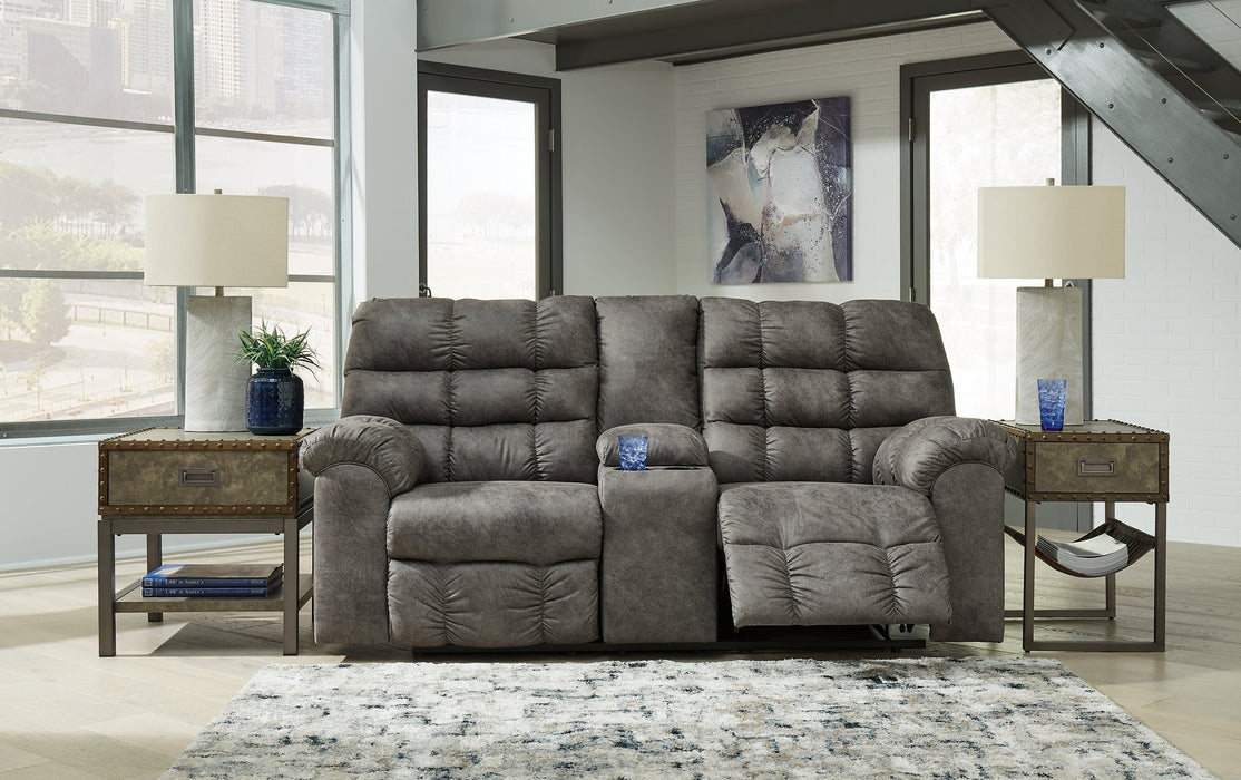 Derwin Reclining Loveseat with Console