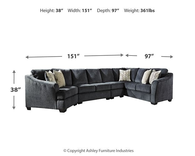 Eltmann 4-Piece Sectional with Cuddler