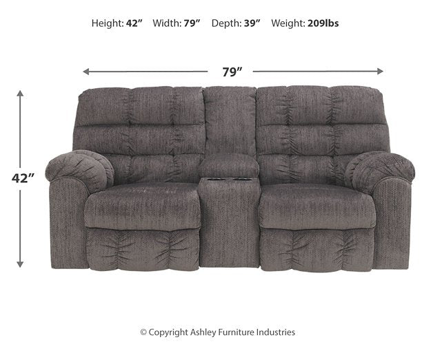 Acieona Reclining Loveseat with Console