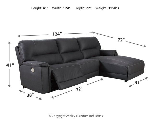 Henefer 3-Piece Power Reclining Sectional with Chaise