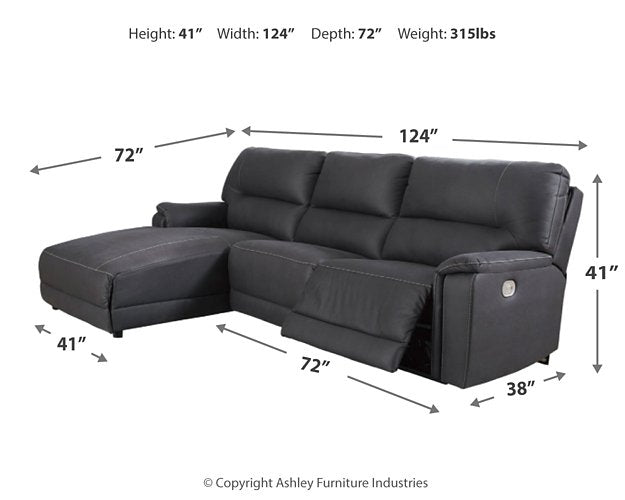 Henefer 3-Piece Power Reclining Sectional with Chaise