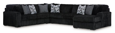 Midnight-Madness 4 Piece Sectional w/Chaise