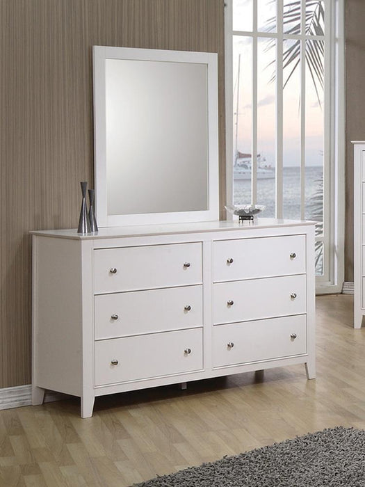 Selena Contemporary White Mirror