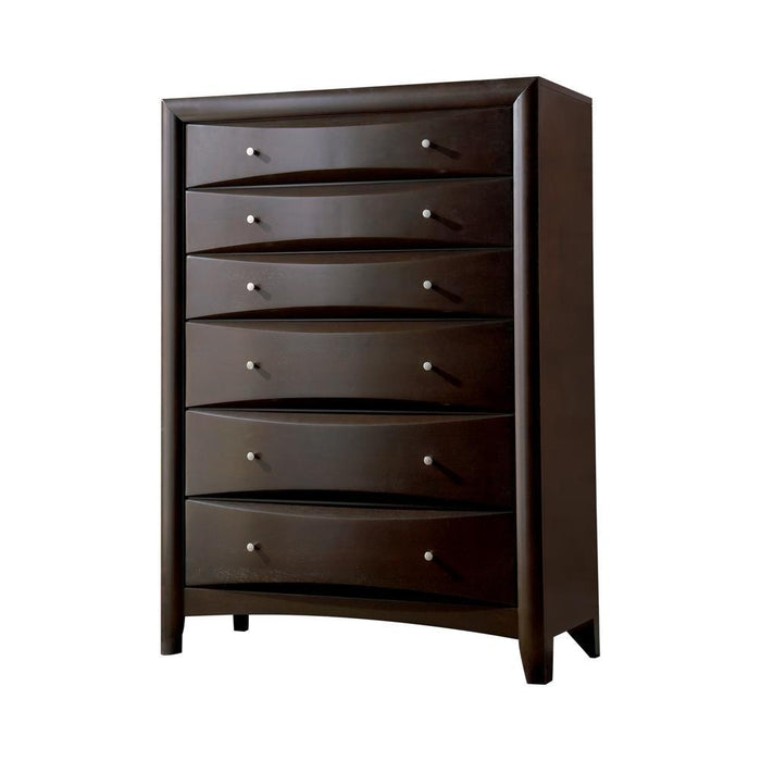 Phoenix Cotemporary Six Drawer Chest