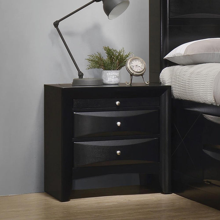 Briana Black Two Drawer Nightstand With Tray