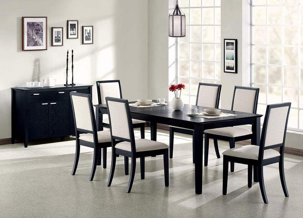 Louise Transitional Black Rectangular Dining Table