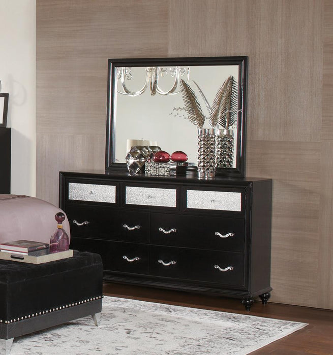 Barzini Seven Drawer Dresser With Metallic Drawer Front