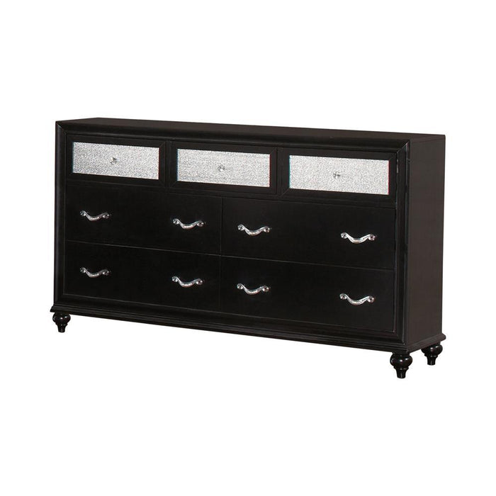 Barzini Seven Drawer Dresser With Metallic Drawer Front