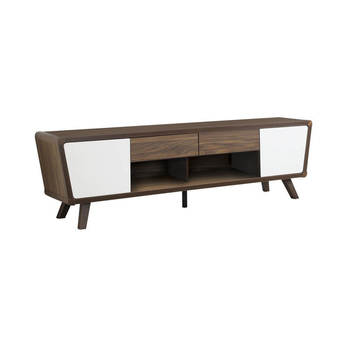 Mid Century Modern Dark Walnut TV Console