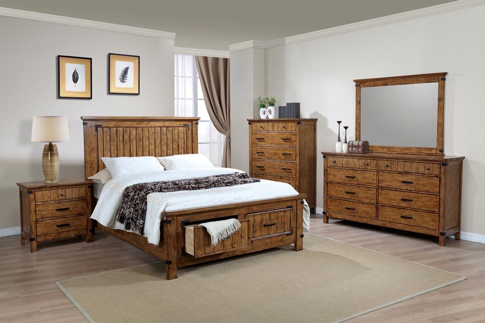 Brenner Rustic Honey Full Storage Bed