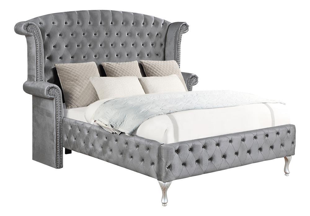 Deanna Bedroom Traditional Metallic Queen Bed