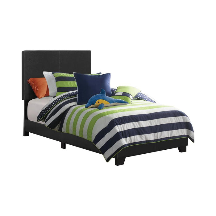 Dorian Black Faux Leather Upholstered Twin Bed