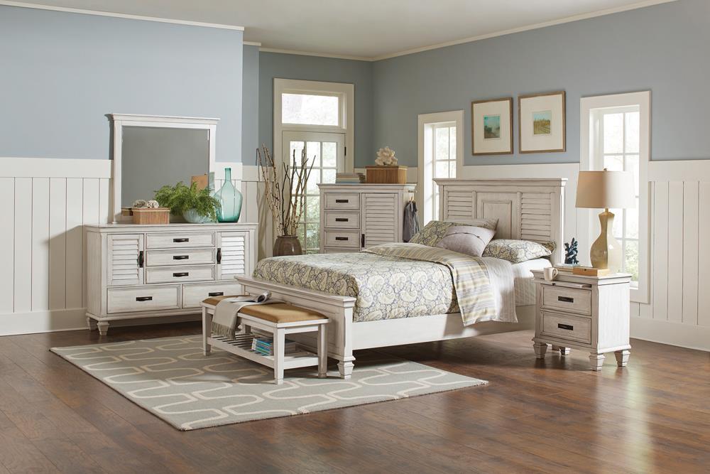 Franco Antique White California King Bed