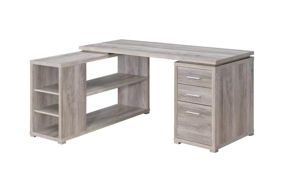 Yvette Grey Driftwood L Shaped Office Desk