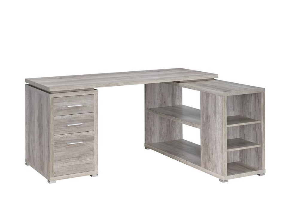 Yvette Grey Driftwood L Shaped Office Desk