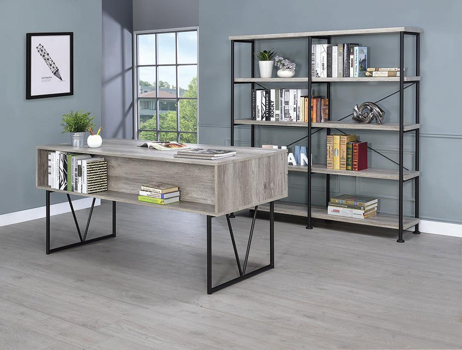 Guthrie Industrial Grey Driftwood Bookcase