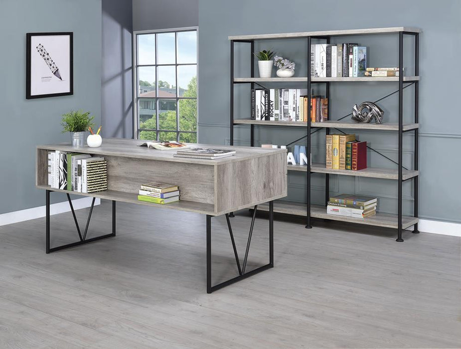 Guthrie Industrial Grey Driftwood Bookcase