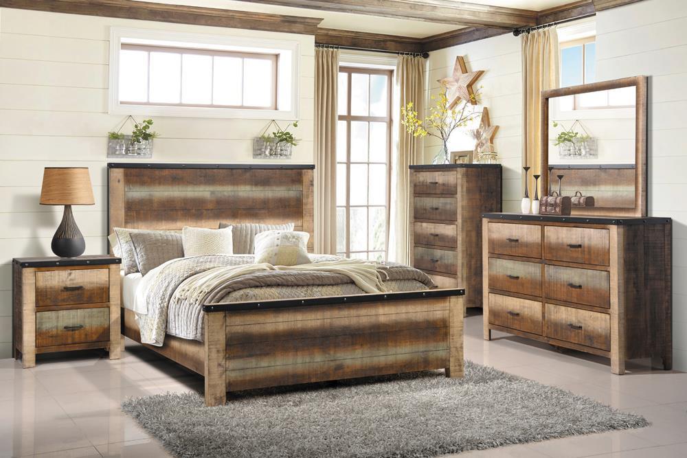 Sembene Bedroom Rustic Antique Multi Color Eastern King Bed