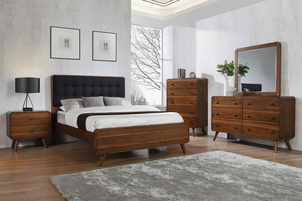 Robyn Mid Century Modern Dark Walnut California King Bed