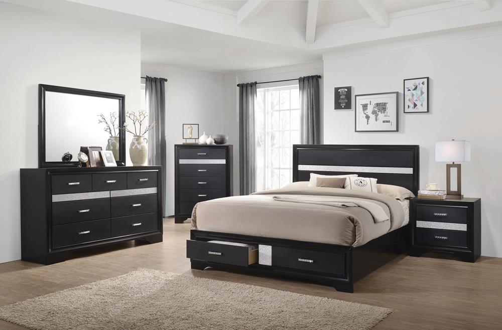 Miranda Contemporary Black Eastern King Bed