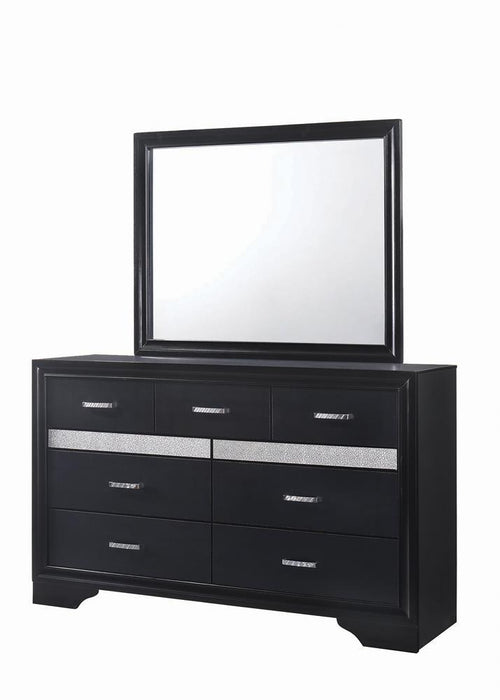 Miranda Transitional Black Seven Drawer Nightstand