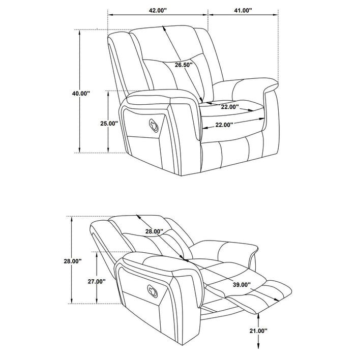 Conrad Transitional Grey Glider Recliner