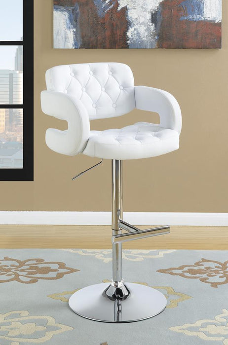 G102557 Contemporary White and Chrome Bar Stool