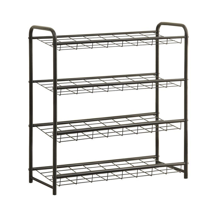 Transitional Black Shoe Rack