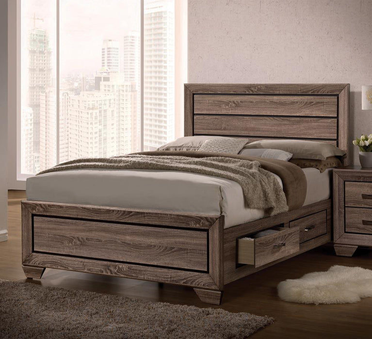 Kauffman Transitional Washed Taupe California King Bed