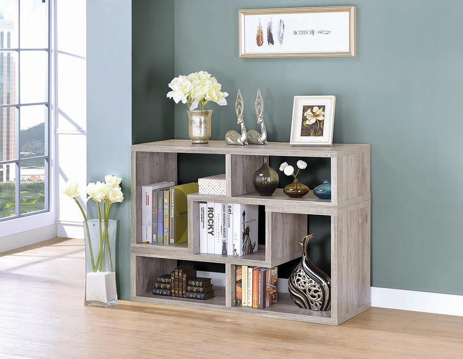 G802330 Contemporary Grey Driftwood Convertible TV Stand and Bookcase