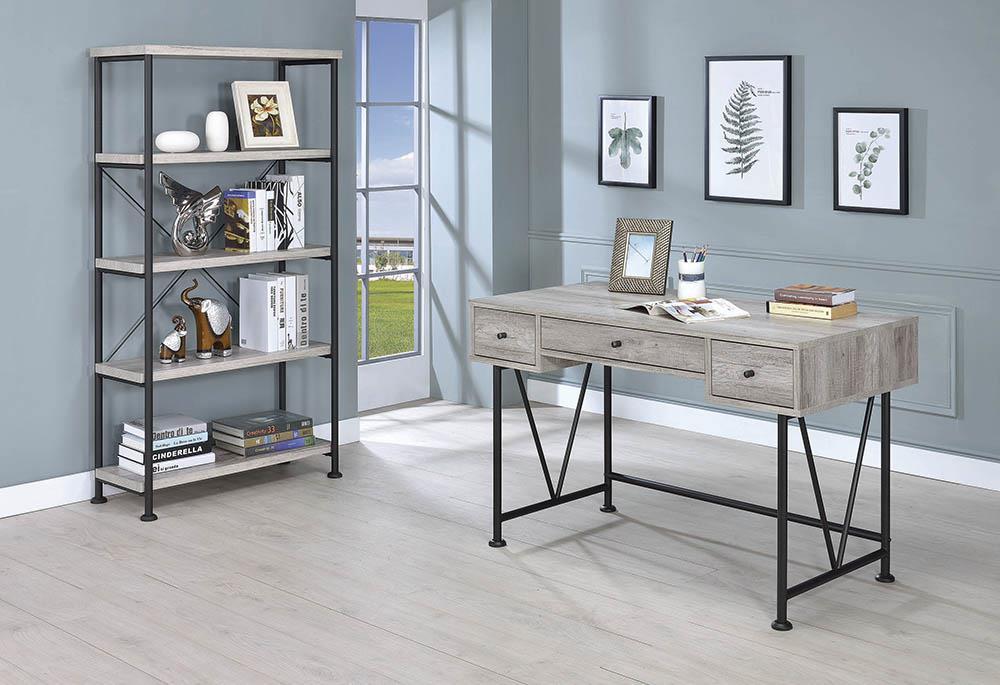 Guthrie Industrial Grey Driftwood Bookcase