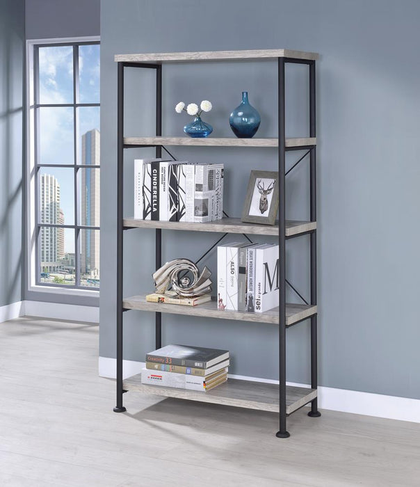 Guthrie Industrial Grey Driftwood Bookcase