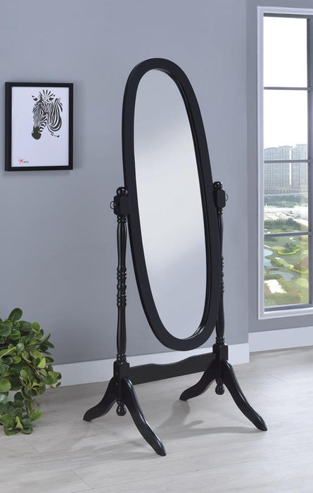 Transitional Black Cheval Mirror