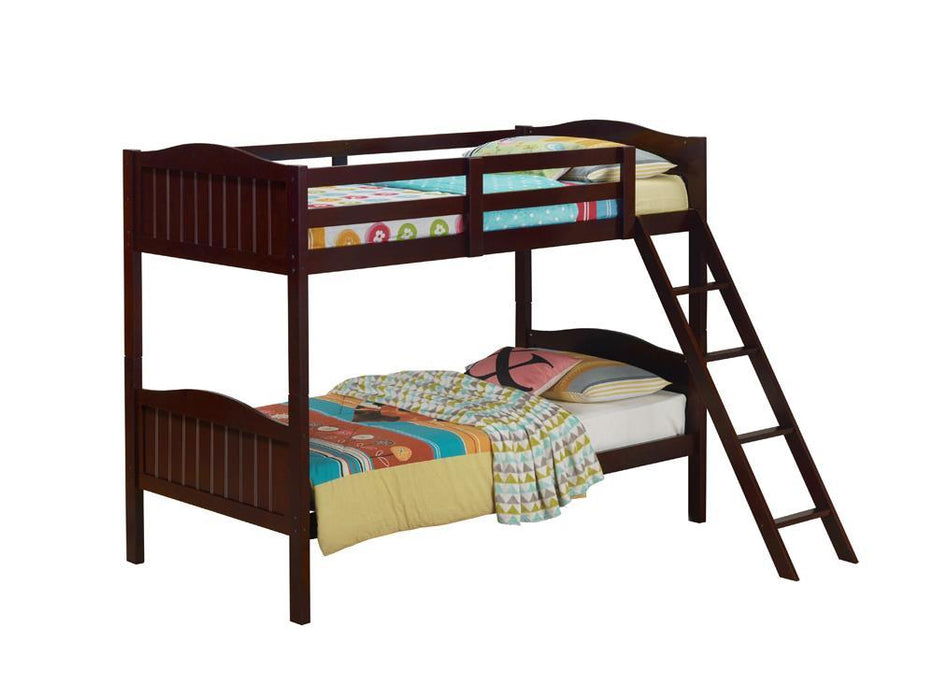 405053BRN TWIN/TWIN BUNK BED