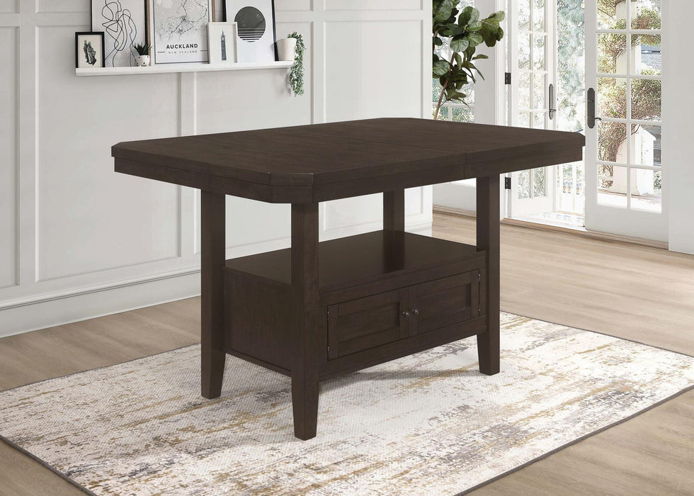 Prentiss Extendable Rectangular Counter Height Table With Butterfly Leaf Cappuccino