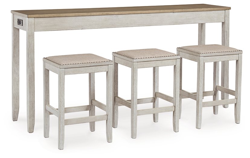 Skempton Counter Height Dining Table and 3 Bar Stools