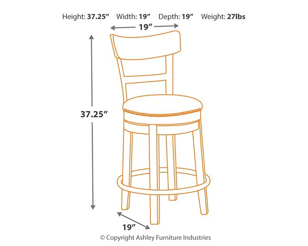 Pinnadel Counter Height Bar Stool