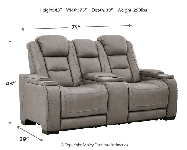 The Man-Den Power Reclining Loveseat with Console