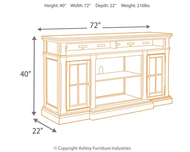 Roddinton 72" TV Stand with Electric Fireplace