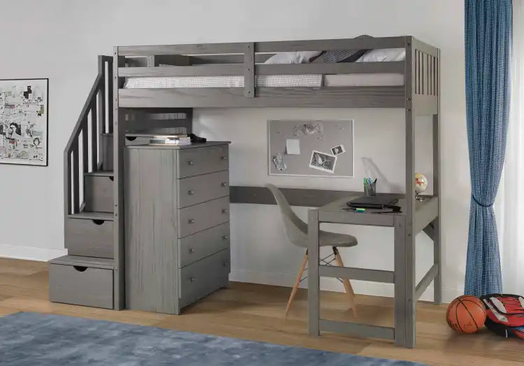 Loft Bunk Bed Gray