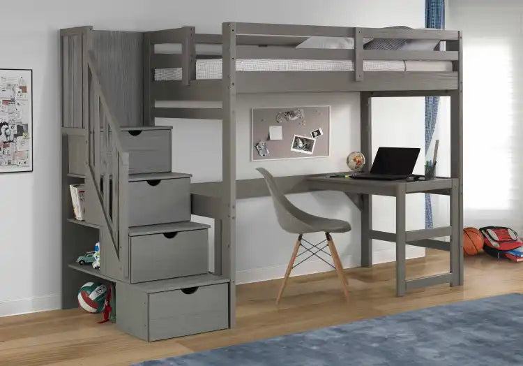 Loft Bunk Bed Gray