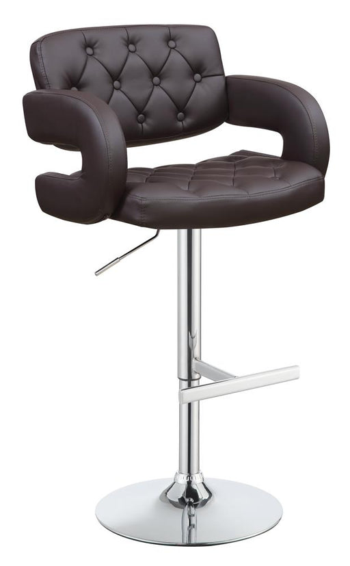 G102556 Contemporary Brown and Chrome Bar Stool image