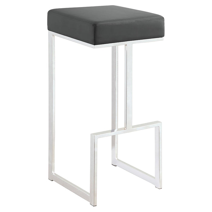 G105262 Contemporary Chrome and Grey 29" Bar Stool image