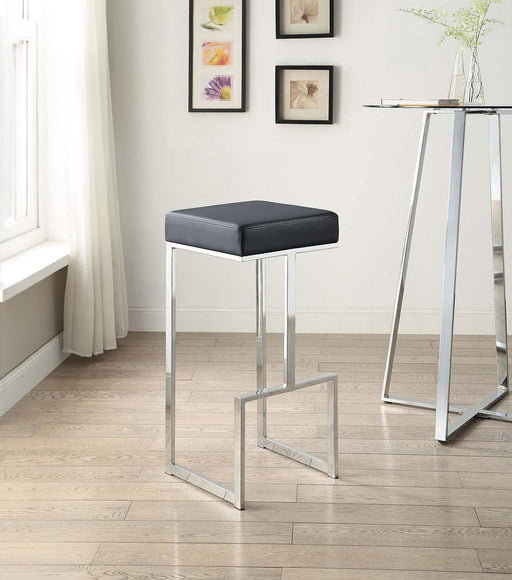 G105263 Contemporary Chrome and Black 29" Bar Stool image