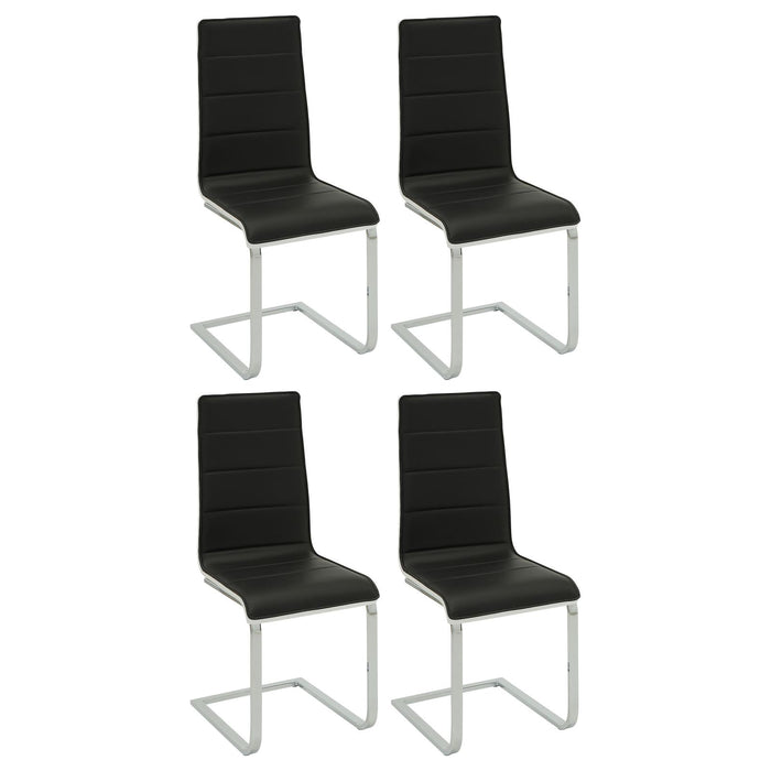 Broderick Contemporary Chrome and Black Dining Chair image