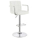 G121097 Contemporary White and Chrome Adjustable Bar Stool with Arms image