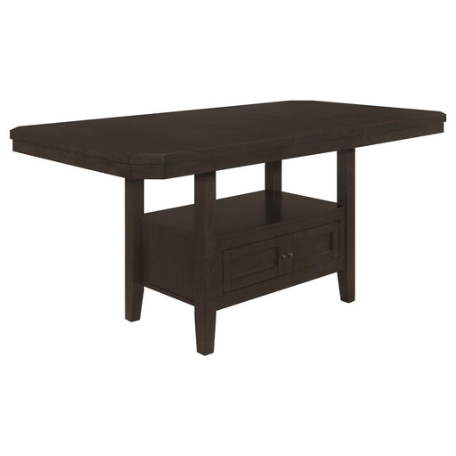 Prentiss Extendable Rectangular Counter Height Table With Butterfly Leaf Cappuccino image