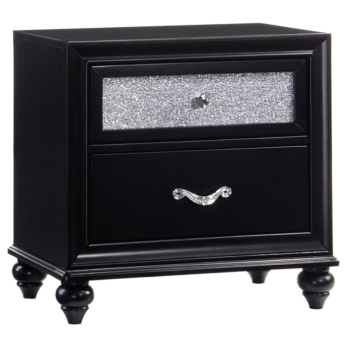 Barzini Two Drawer Nightstand With Metallic Drawer Front image