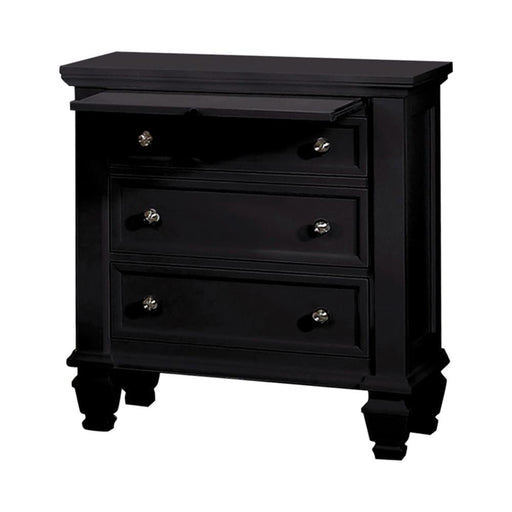 Sandy Beach Black Three Drawer Nightstand With Tray image