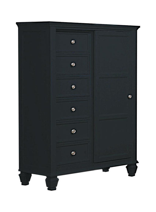 Sandy Beach Black Door Dresser With Concealed Storage image